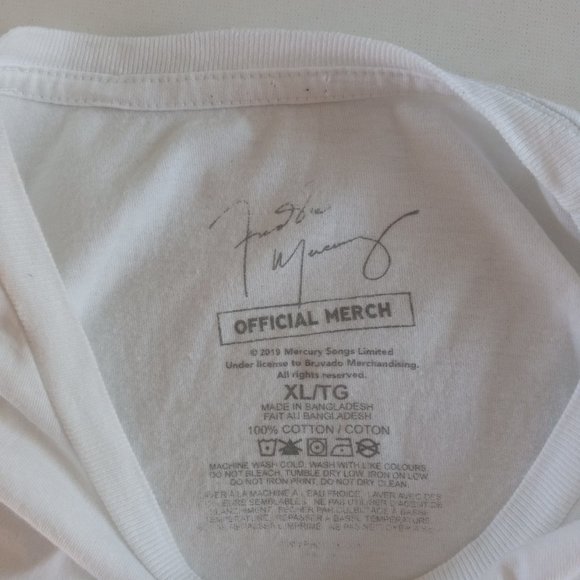 Freddie Mercury Queen signature  white T-shirt - Picture 4 of 7